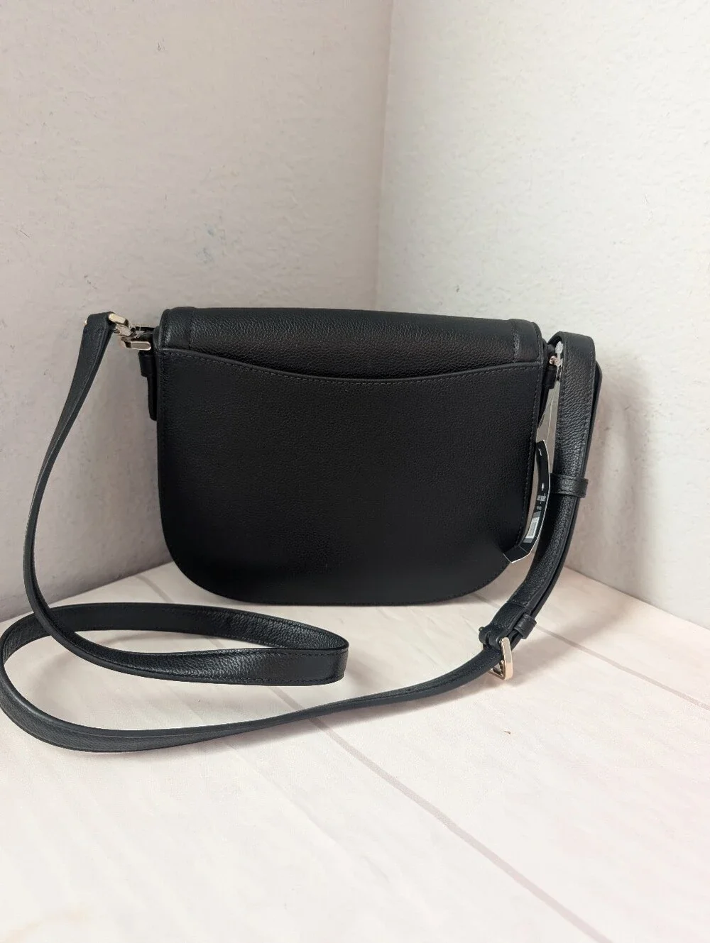 NWT Kate Spade Blake Leather Saddle Bag Crossbody In Black